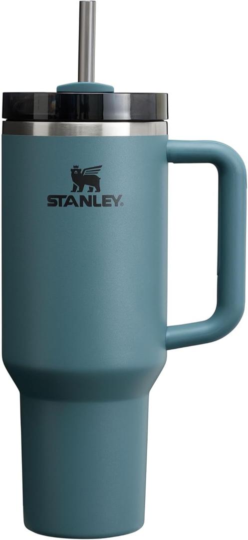 Stanley Quencher H2.0 Tumbler with Handle and Straw 40 oz | Flowstate 3-Position Lid | Cup Holder Compatible for Travel | Insulated Stainless Steel Cup | BPA-Free | Blue Spruce (40 Ounces, Blue Spruce)