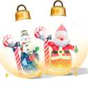 Inflatable Christmas Snowman Ball, 24 Inch Large Inflatable Outdoor Decorations Balls, Christmas Xmas Blow Up Ball for Yard (2-red&Green)