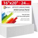 Simetufy 16 x 20 inch 24 Pack Large Painting Canvas Boards- Gesso Primed Acid-Free 100% Cotton Canvas Panels for Acrylics Oil Watercolor Tempera Paints