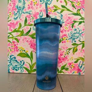 Manna Chilly Double-wall Vacuum Insulated Stainless Steel Tumbler with Splash-proof Lid and Reusable Tritan Straw - 24 Oz