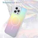 AIGOMARA Magnetic for iPhone 16 Pro Max Case [Compatible with Magsafe] [Fluorescent Holographic Iridescent] Slim Shockproof Matte Protective Phone Cover for Women Girls 6.9 Inch