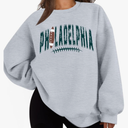 SFHFY Football Sweatshirt Women: Oversized Game Day Lightweight Shirt Football Team Fan Pullover Rugby Top, Size L