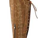 sexytag Cowgirl Boots Thigh High Wide Calf Embroidered Western Cowboy Boots (11, Brown)