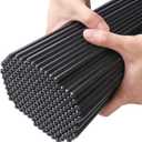 200 Pairs Hexagonal Fiberglass Sushi 24cm/9.4 Inch Dishwasher Safe Non-Slip Chopsticks,Japanese Style Black for Restaurant & Party