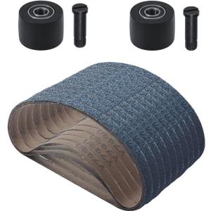 2 x 2 Pack 3037PAS Pneumatic Belt Sander Bearing Fits for Astro Pneumatic Tool Pulley Assembly with 1/2" x 18" 30 PCS Sanding Belts for Belt Sander Knife Sharpening Woodworking Metal Polishing