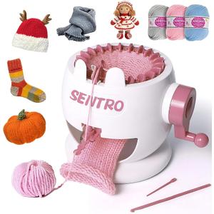 MericTop SENTRO Knitting Machine 22 Needle Knitting Machines, Smart Circular Crochet Machine for Kids/Adults Beginners, Double Weaving Loom Machine for Hat, Socks, Scarves,Gloves (for 3-5mm Wool Yarn)