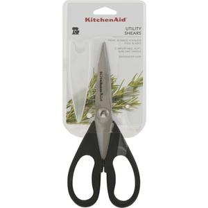KitchenAid All Purpose Kitchen Shears with Protective Sheath Durable Stainless Steel Scissors, Dishwasher Safe, Soft Grip Comfort Handle, 8.72 Inch, Black