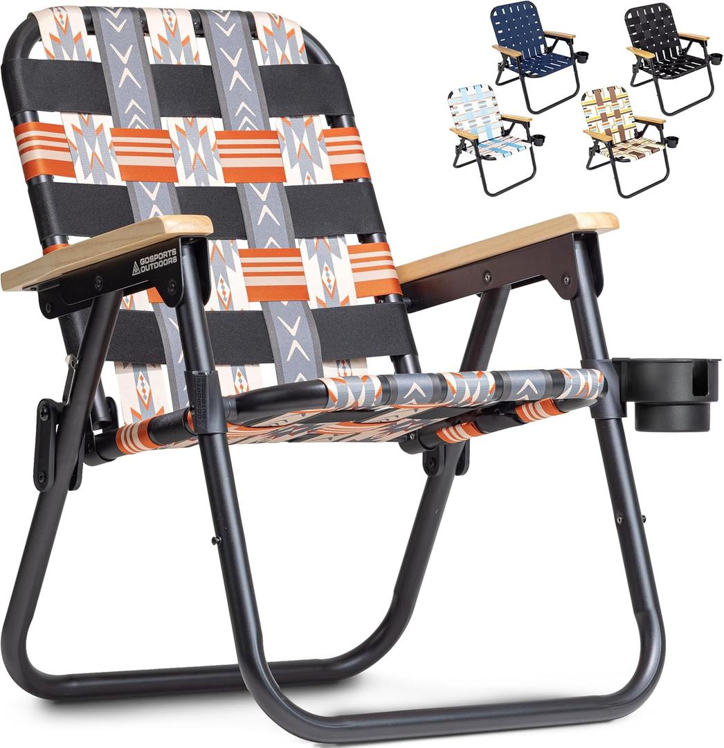 GoSports WOVN Beach Backpack Chair  - Premium Folding Camping Chair (Mesa)