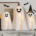 Halloween Decorations Indoor - 3 Packs DIY Light-Up Spooky Ghosts Halloween Decor Indoor Party Home Table Mantel Room Kitchen Office