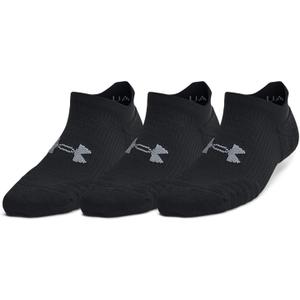 Under Armour Womens Play Up No Show Socks 3 Pack, (001) Black/ Black/ Castlerock, Large