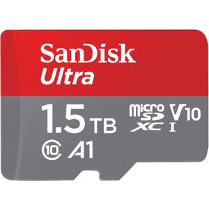 SANDISK 1.5TB Ultra microSDXC UHS-I Memory Card with Adapter - Up to 150MB/s, C10, U1, Full HD, A1, MicroSD Card - SDSQUAC-1T50-GN6MA