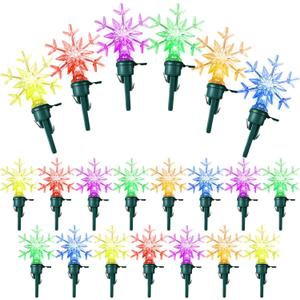 Honoson 60 Pcs Christmas LED Replacement Bulb Xmas Snowflake Replacement Bulb Christmas Tree Wire Light Set Indoor Outdoor String Light LED Replacement Bulb for Festival Patio Garden (Colorful)