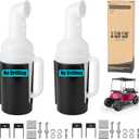 10L0L No Drilling Needed Golf Cart Sand Bottle with Holder Universal for EZGO Club Car Yamaha, Push Cart Divot Filler Sand Bottle with Grip Handle (Fit 1" Square Tube Bracket) (2 Pieces)