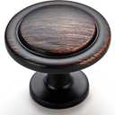 Ravinte 20 Pack 1-1/4 Inch Kitchen Cabinet Knobs Oil-Rubbed Bronze Zinc Pulls Door Handles for Dresser Drawers