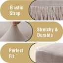H.VERSAILTEX Velvet Dining Chair Covers Stretch Chair Covers for Dining Room Set of 4 Parson Chair Slipcovers Chair Protectors Covers Dining, Soft Thick Solid Velvet Fabric Washable, Oatmeal