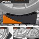RV Leveling Blocks Ramp Kit, 2 Packs Camper Leveler System for Travel with Two Chocks, 2 Anti-Slip Mats, 1T Bubble Level and Carry Bag, Up to 35000 LBS, Easier & Faster to Level Camper-Orange