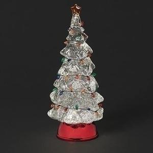 Roman Lighted Swirl Tree Bulb with Red Base, 12.5-inch, Plastic