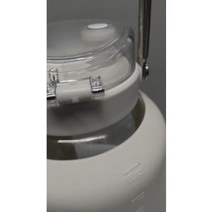 Large Glass Water Bottles with Stainless Steel Handle,100 oz Gallon Drinking Bottle with 2-in-1 Straw Lid,3 Liter Glass Water Jug with Silicone Sleeve,Wide Mouth,White