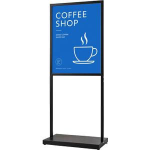 2 Pack 22 x 28 in Double-Sided Sign Holder Floor Stands, Black