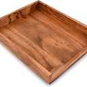 EDHAS Letter Trays & Stacking Supports Acacia Wood Desk Document, File Folder, Magazine Holder Tray (14" x 11" x 2")