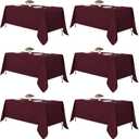 Fitable Burgundy Tablecloths for 6-8 Foot Tables, 6 Pack - 70 x 120 Inches - Reusable and Washable Table Clothes, Polyester Fabric Table Covers for Wedding, Party, Banquet