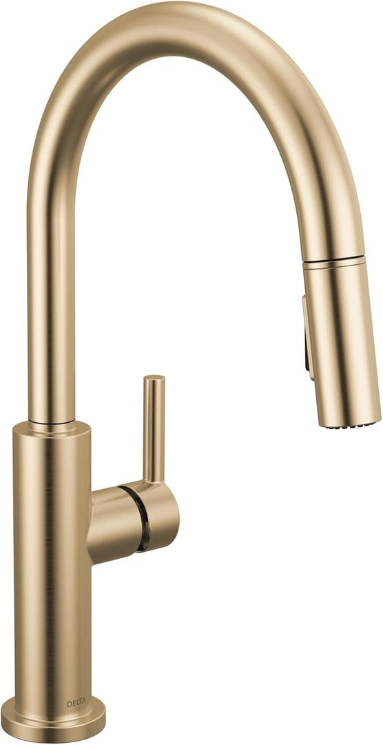 Delta 19867LF Nicoli 1.8 GPM Single Hole Pull Down Kitchen Faucet - Includes Escutcheon - Champagne Bronze