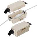 Flemoon [2 Pack] IP55 Small Outdoor Electrical Box Waterproof (Inner 5.9 x 3.2 x 1.8inch), Extension Cord Cover with Detachable Awning Covers for Plug, Outlet, Holiday Lights, Almond
