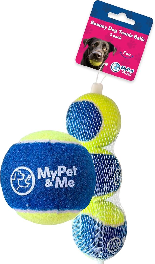 2 x My Pet & Me - Dog Tennis Balls - 2.5-Inch | Soft, Lightweight Balls for Fetch, Teething & Moderate Play | Indoor & Outdoor Dog Toys for Puppies & Small to Medium Dogs (3 Pack)
