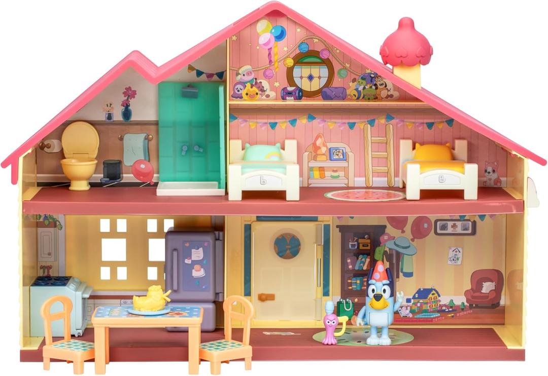Bluey Celebration Home Playset  Birthday Party House with 11 Removable Furniture & Accessories, Includes Exclusive Birthday Figure, Imaginative Play Toy for Kids, Ages 3+