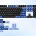 dagaladoo Low Profile keycaps for Mechanical Keyboard,Double Shot Key caps,PBT mx Gaming keycap Set,Dark Blue/Black/Light Blue Custom Key caps for Cherry Gateron MX Switches60% 65% 75% 96% 100%