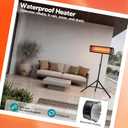 Electric Patio Heater for Outdoor with Tripod, 1500W Waterproof, Remote Control, Tip-Over Protection, Freestanding or Wall-Mounted, Black