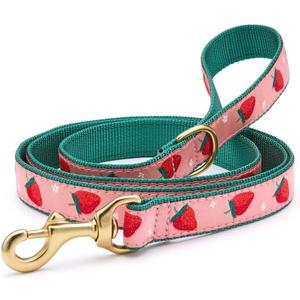 Up Country, Dog Lead Strawberry Fields Pattern Leash with D-Ring, 5 Foot (5 Foot 5/8" Narrow)