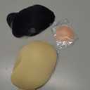 Cmojsk Strapless Sticky Invisible Backless Nipple Covers (US, Cup Band, C, 2, Black/Beige) (M)