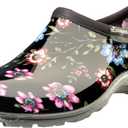 Sloggers Original Waterproof Rain and Garden Shoe for Women Outdoor Slip-On Garden Clog - Made in The USA with Premium Comfort Insole and Arch Support - Ditsy Spring Black, Size 8