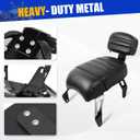 AUFER Detachable Motorcycle Passenger Seat Backrest With Back Rest Cushion Pad Compatible With For 2018-2024 Indian Scout Bobber Rogue Twenty Sixty ABS Replacement For Part Number 2882853-VBA