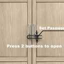 4 Pack Child Proof Sliding Cabinet Door Code Locks Baby Safety Cupboard Locks Adjustable U Shaped Cabinet Latches for Knob Handle Drawers Closet Palstic (4PCS, Black)