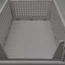 4 Pack Stackable Closet Storage Basket - Stackable Storage Bins, Multifunctional & Foldable Closet Organizer, Wardrobe Cupboard Space-Saving Clothes Storage Hat Organizer, White
