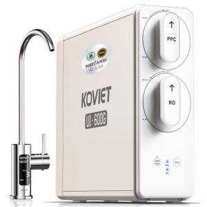 Reverse Osmosis System, 10-Stage 600 GPD Tankless Reverse Osmosis Water Filter, Under Sink RO Water Filtration System with Smart LED Faucet, NSF/ANSI 42 & 58 Certified, 3:1 Pure to Drain