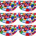 Outus 3 Pcs World Flags Banner 1.5 x 3 ft International World Flag Decorations Country Bunting Nations Pleated Fan Bunting Backdrop for International Sports Events Club Events Grand Opening Decor
