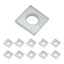 10 Pcs 1/2"(ID) Beveled Square Washers, Plain Carbon Steel Galvanized Wedge Shaped Washer, 1-1/8 x 1-1/8 Inch Metal Shims for Leveling, 2 to 6 mm Thickness, Sliver