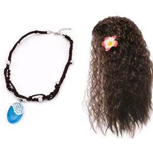 Gilrs Wig and Necklace Dress up Set Halloween Costume Accessories Party Favors Christmas Gift for Girls