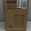 ELPHECO 3.5 Gallon (13.5 Litre) Motion Sensor Trash Can With Lid for Bathroom, Bedroom, Living Room, Office - Automatic Waterproof White With Golden Trim
