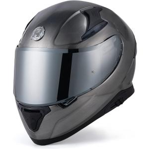 HAX Full Face Motorcycle DOT Approved Helmet with Dual Rear Wing and Pinlock Ready - Lightweight and Durable Motorbike Street Bike Helmet for Adults (Impulse Devour Black,M)