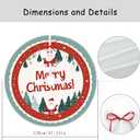 Christmas Tree Skirt 47.2 Inch Blue Green Round Santa and Pine Forest Pattern Merry Christmas Design Holiday Decoration for Xmas Tree Skirt Home Living Room Decor (Colorful889)