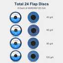 LotFancy 3 Inch Flap Disc, 24PCS 40 60 80 120 Grit Assorted Grinding Wheels, Roll Lock Sanding Disc, High Density Zirconia Grinding Disc, Flat Type 27
