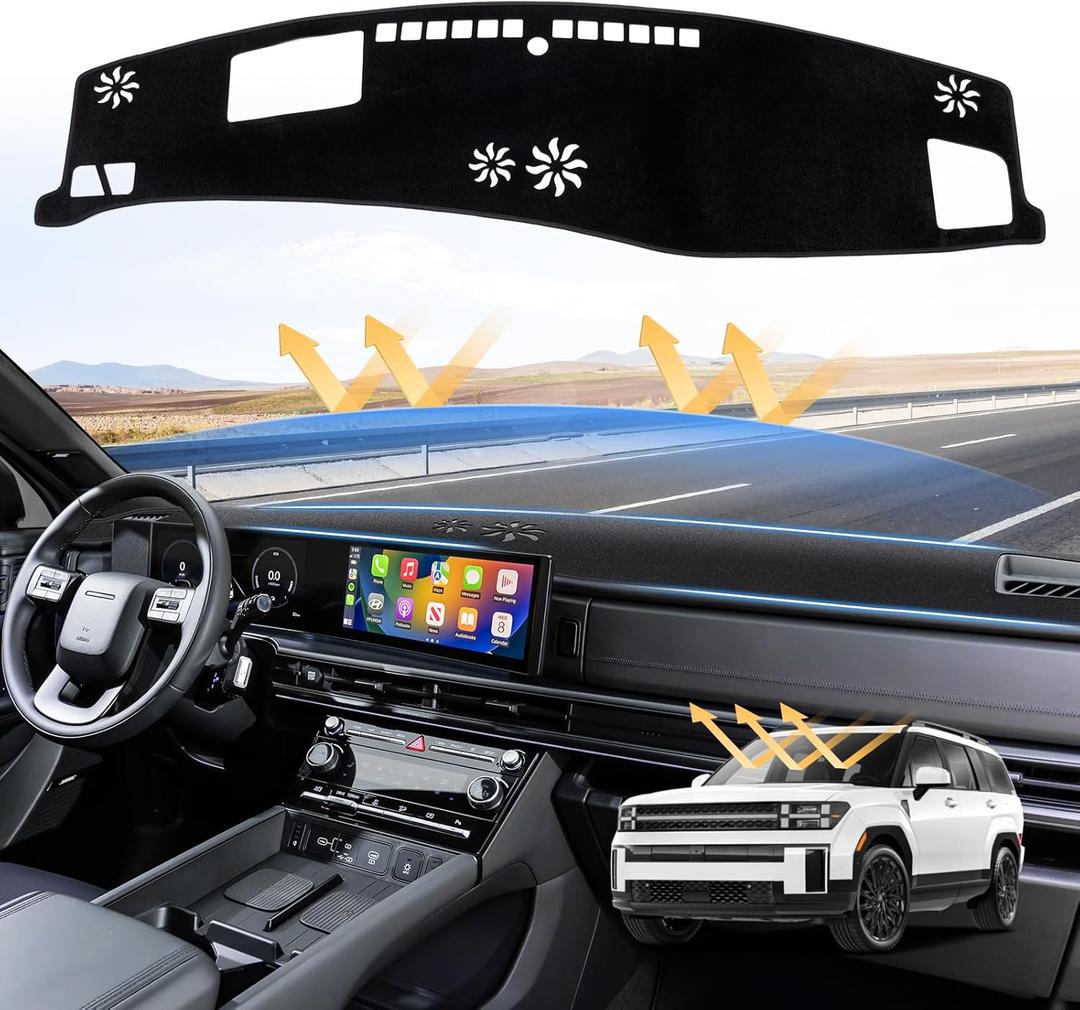 Custom Fit Dash Cover for Hyundai Santa Fe 2024-2026 Dashboard Cover Mat for Santa Fe Accessories Sunshade Nonslip Mesh Protector No Glare