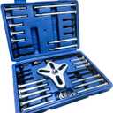 50 PCS Harmonic Balancer Puller Set, Flange Type Gear Crankshaft Pulley Remover Installer Tool Kit, Steering Wheel Flywheel Puller Removal Tool for Car Truck SUV Pickup