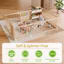 IKALIFE Large Wooden Baby Storage Playpen - Adjustable Play Yard for Babies and Toddlers, Baby Fence Activity Center with Locking Gate, 4 Toy Storage Cases Portable Play Pen 9+3 Panels 47.24”×70.86”