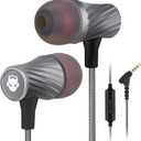 Wired Earbuds with Microphone Super Bass Sound, Noise Isolation, Lightweight Cable Headphones for Running, Office, Travel, Gaming, Durable and Tangle-Free Ear Buds Earphones with 3.5mm Jack