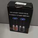 XinXu Gravity Automatic Electric Pepper and Salt Grinder, Auto Salt or Pepper Mill Shaker Stainless Steel,Blue LED Light,One Hand Operated, Set/Snow White